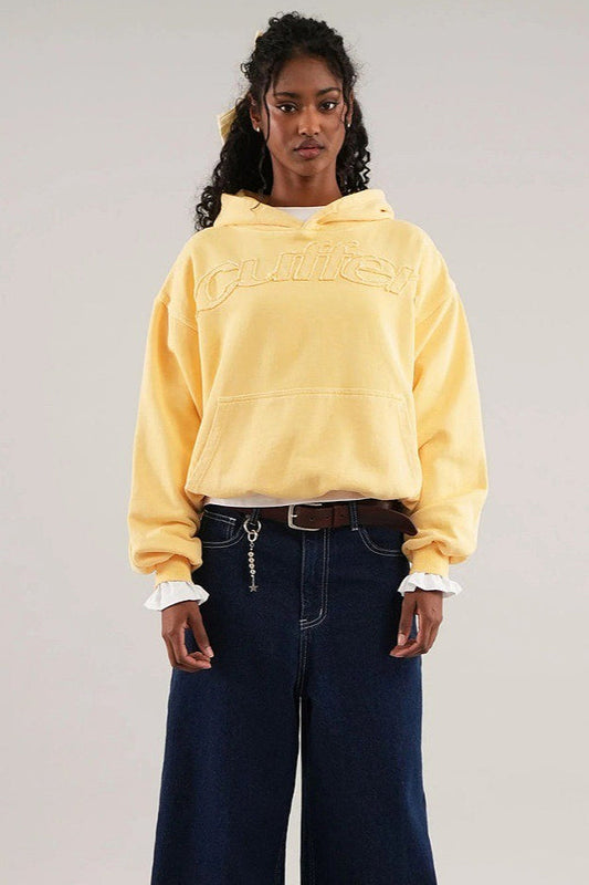 Solid 3D Letter Casual Longsleeve Hoodie