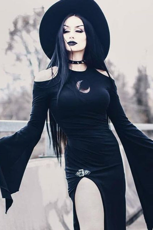 Bell Sleeve Sheer Gothic Dress