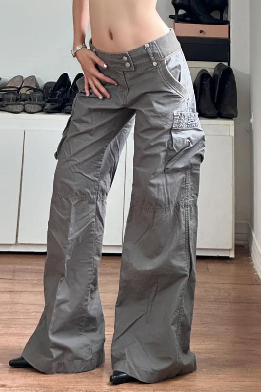 Vintage Gray Loose-Fit Cargo Pant