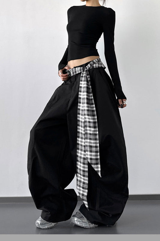 Vintage Layered Wide-Leg Palazzo Pants