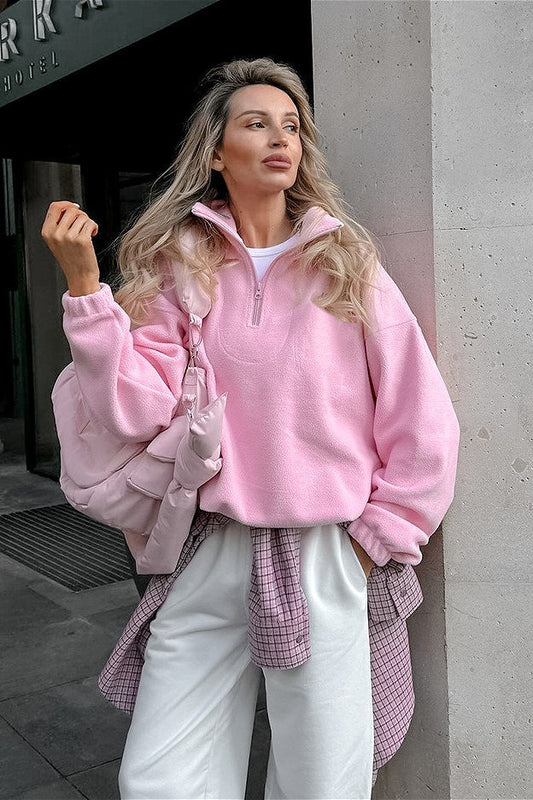 Oversized Fleece Collar Hoodie
