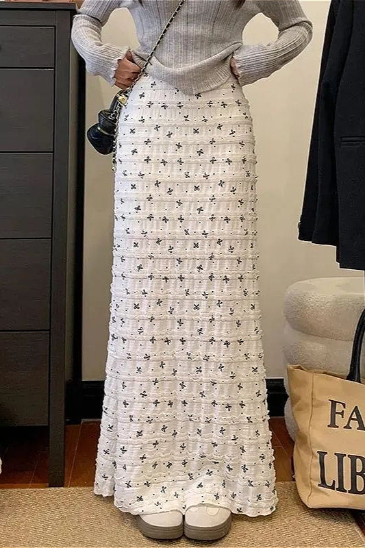 Lace Floral Plus Size High Waist Mermaid Skirt