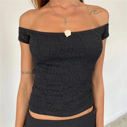 Floral Lace Wrap Milkmaid Crop Top