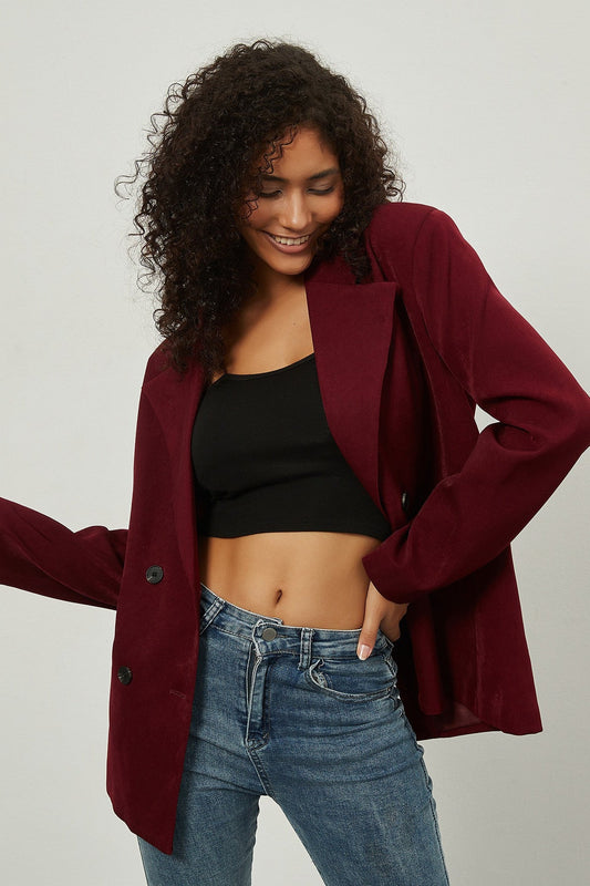 Vintage Double-Breasted Loose Fit Blazer
