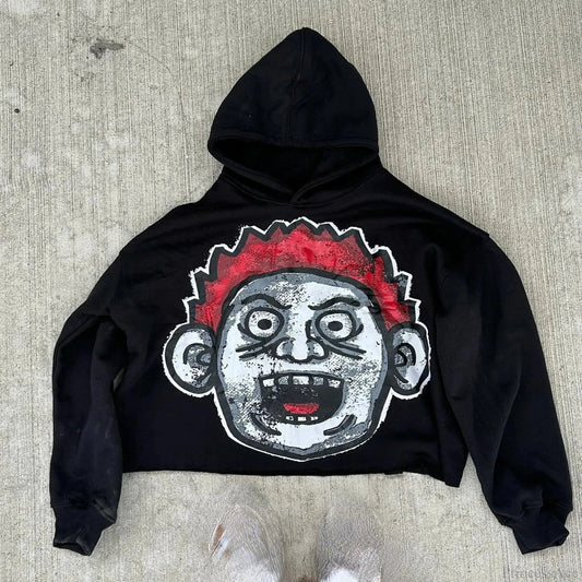 Cartoon Graphic Oversized Hoodie black 1 / S