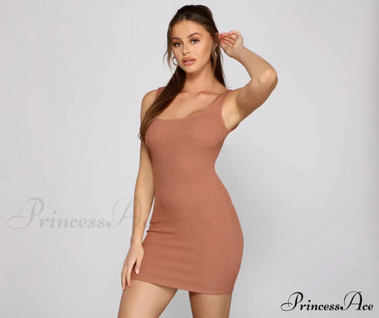 Casually Chic Ribbed Knit Mini Dress - Lady Occasions