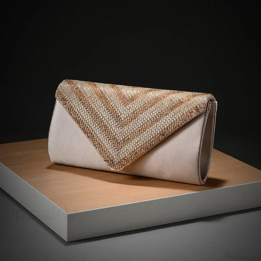 Celebrity Rhinestone Shiny One-Shoulder Clutch Bag 1466beige clutchbag-250126