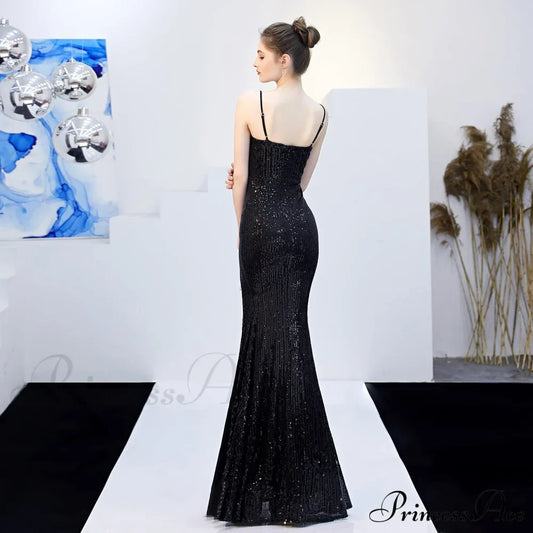 Emma Sequined Stylish Formal Slit Dress S.o. Long Dresses