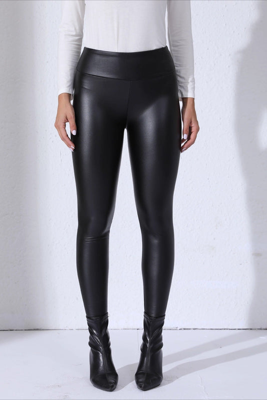 Faux Leather Thermal High-Rise Sculpting Leggings