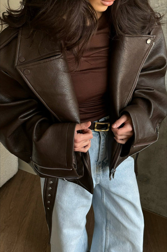 Vintage Cropped Leather Jacket
