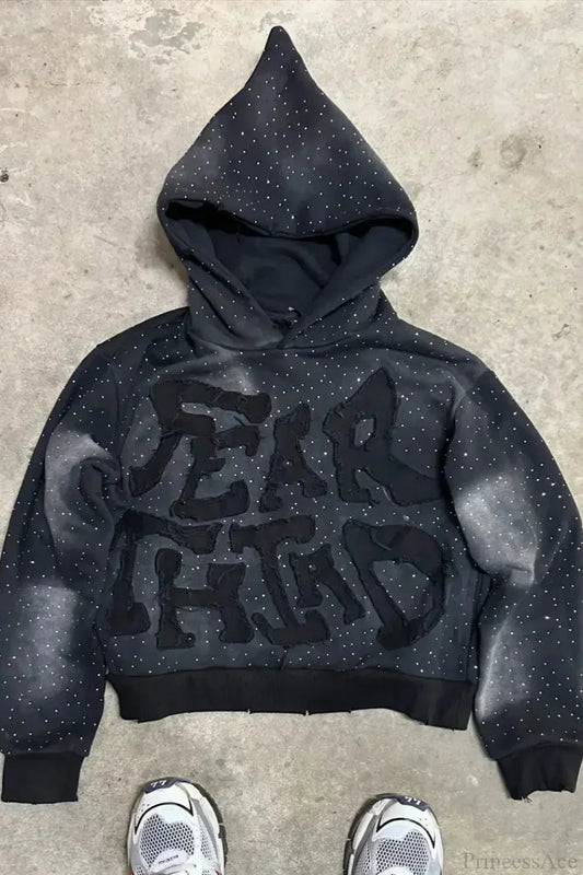 Flash Diamond Oversized Hoodie Black 1 / M