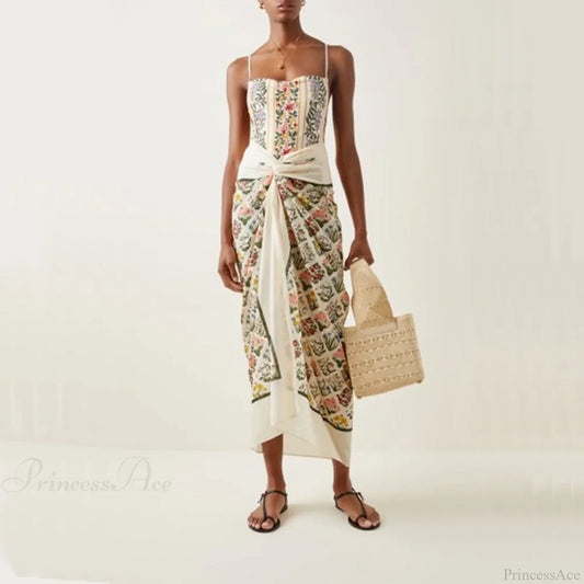 Floral One-Piece Beach Swimsuit One Piece onepiece-250223