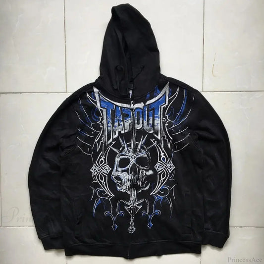 Grunge Zip Up Sweatshirt black 1 / M