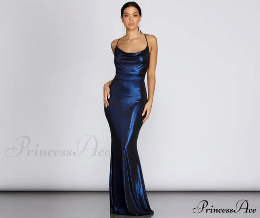 Jenna Metallic Goddess Maxi Dress - Lady Occasions