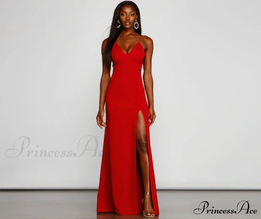 Jolie Formal High Slit A-Line Dress - Lady Occasions