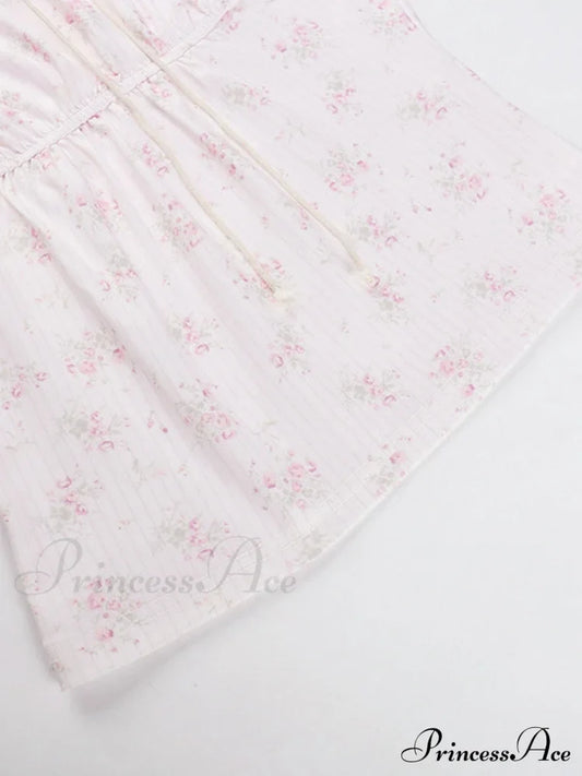 Lace Paneled Graceful Denim Corset Top Tank Tops&Camis