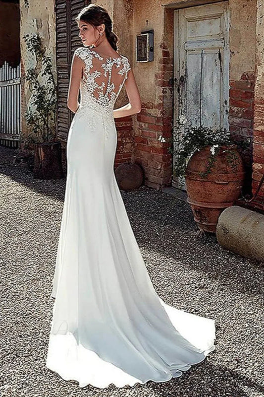 Long Sleeve Mermaid Sexy Wedding Dress weddingdress-250223