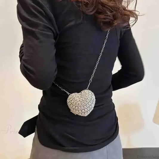 Luxury Mini Diamond Heart Shape Crystal Clutch Bag clutchbag-250126