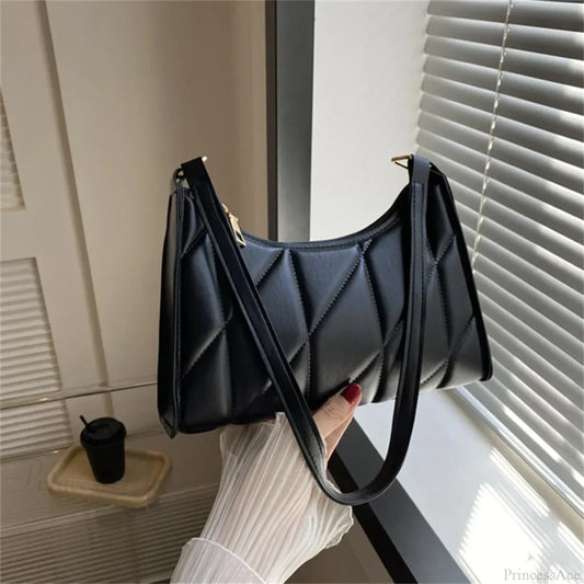 PU Leather Shoulder Messenger Bag for Women Black shoulder-250126