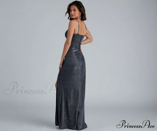 Quinn Formal High Charming Slit Glitter Dress S.o. Long Dresses