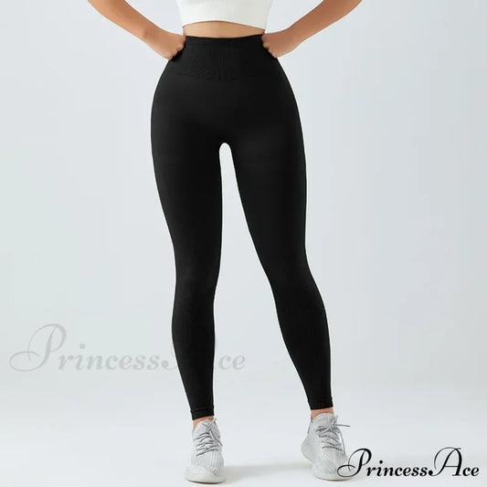 Seamless Waist Hip Lifting Skinny Yoga Legging Black / S