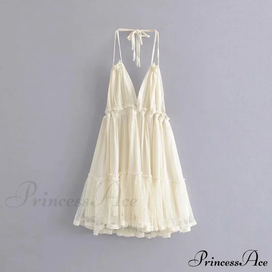 Weekend Getaway Stylish Linen Skater Dress Beige / S Casual Dresses