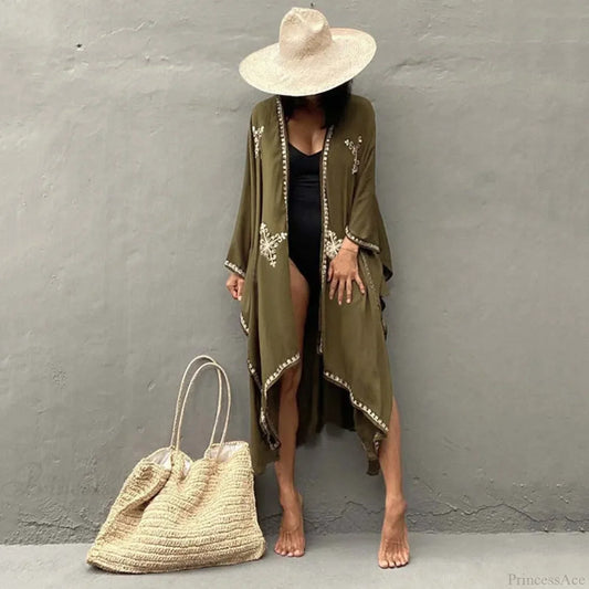 White Crochet Pareos Bikini Cover Up freen / One Size