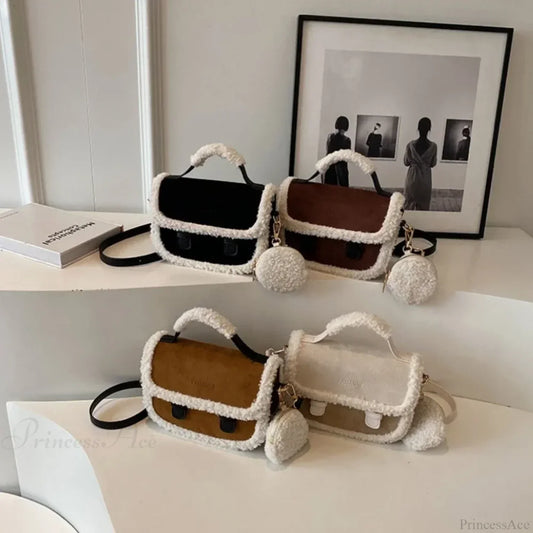 Winter Plush Small Square Crossbody Handbag handbag-250126