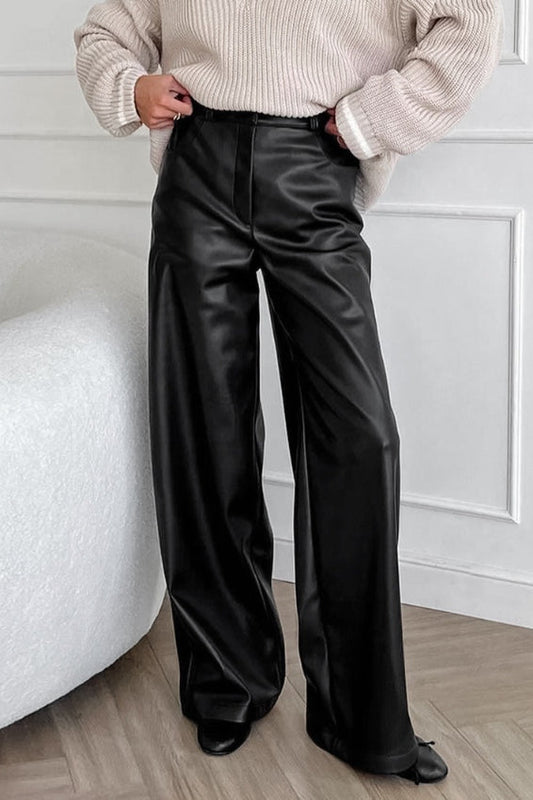 Vintage Fleece-Lined Leather Pants