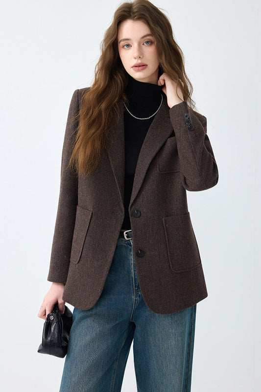 Maillard Brown Wool Blazer