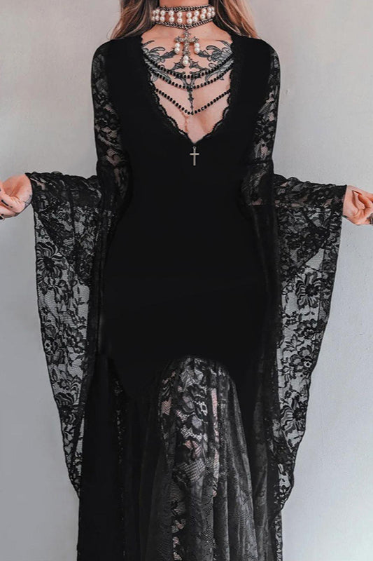 Lace Velvet Gothic Dress