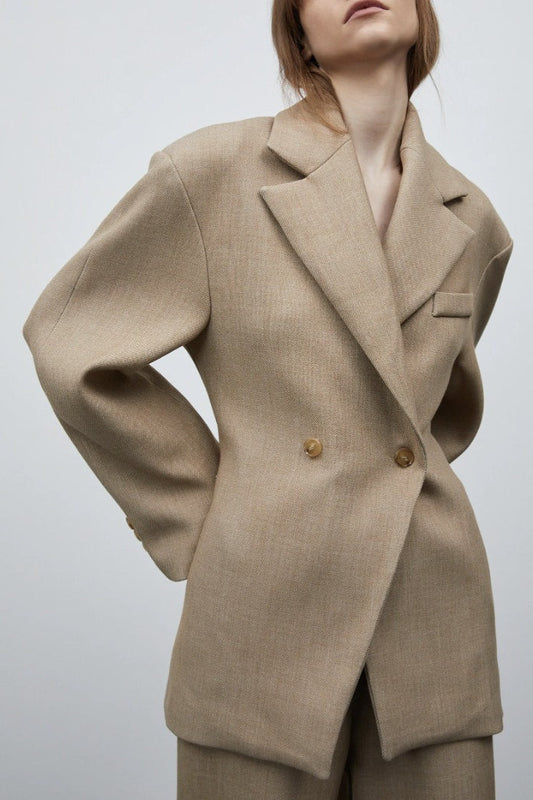 Vintage Double Lapel Loose Fit Blazer