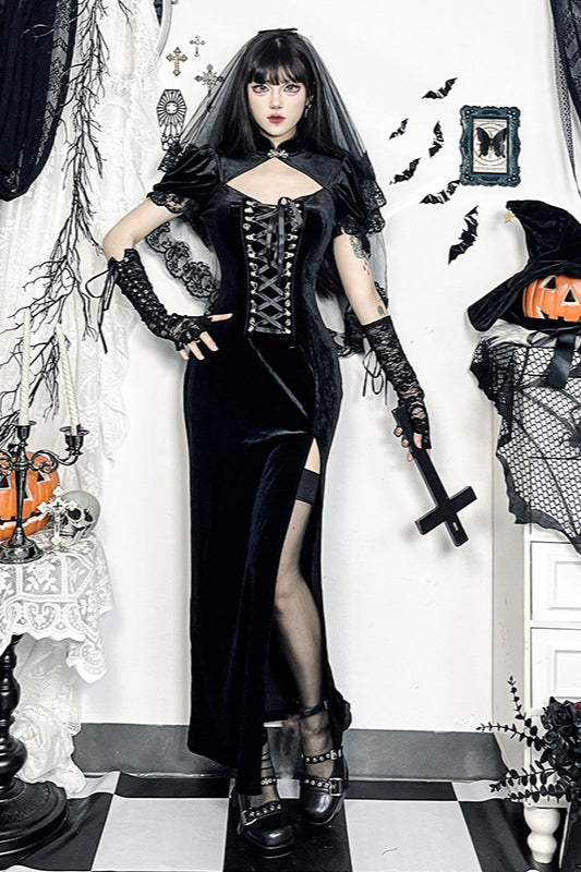 Slim Fit Oriental Gothic Dress