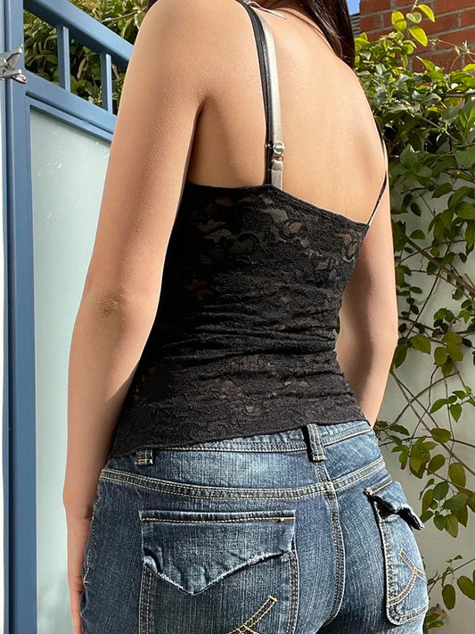 Black Lace Gothic Crop Top