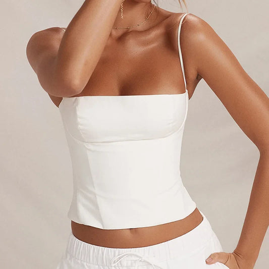 Zip-Up Bustier Corset Crop Top