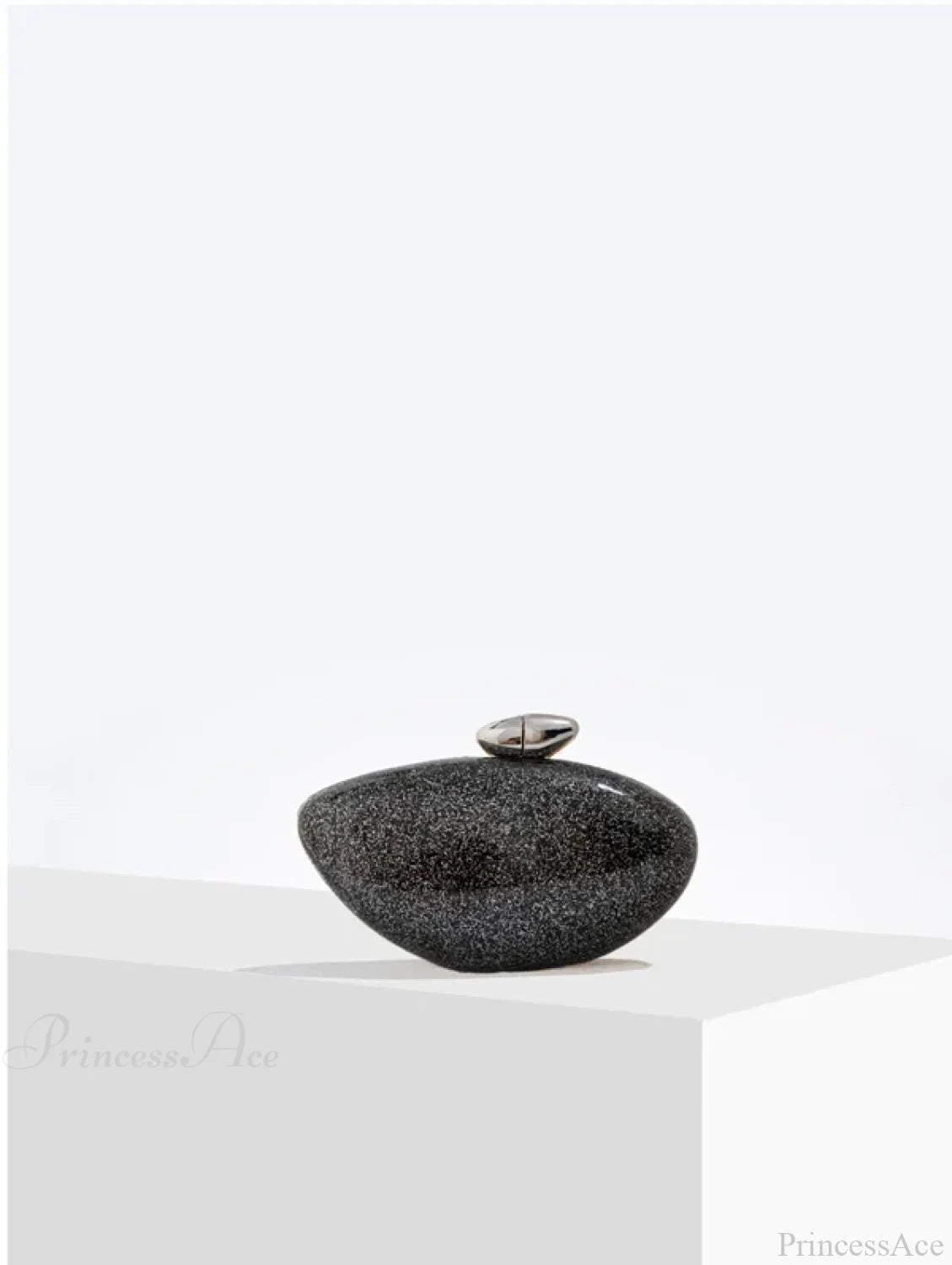 Acrylic Egg Shaped Designer Evening Party Handbag Pearl Shell Purse Black clutchbag-250126