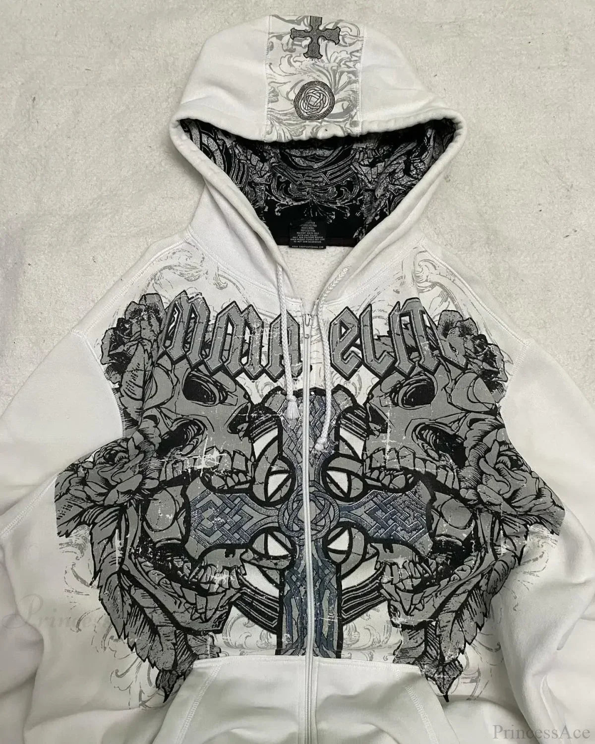 Affliction Gothic Skull Zipper Hoodie