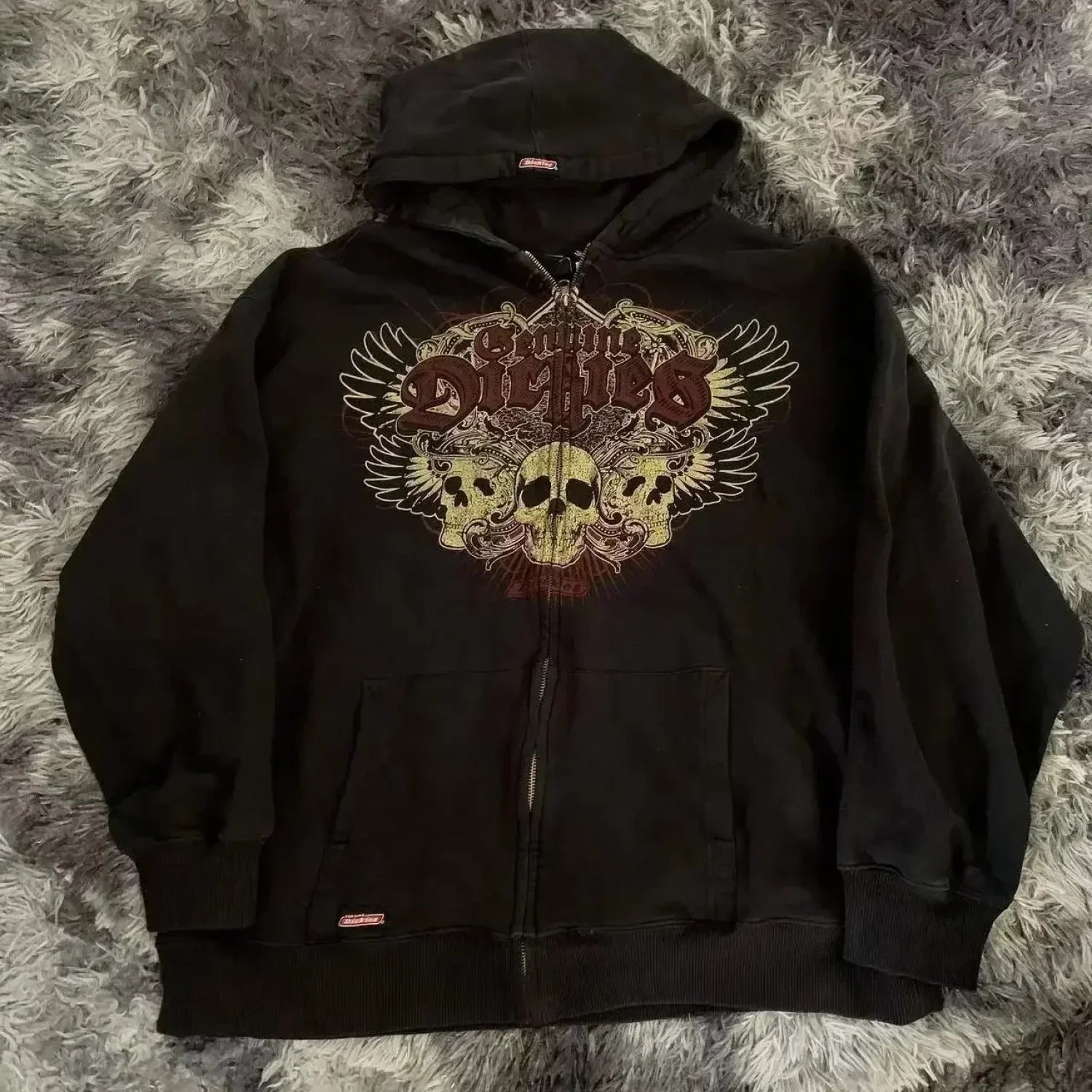 Affliction Gothic Skull Zipper Hoodie black 1 / S