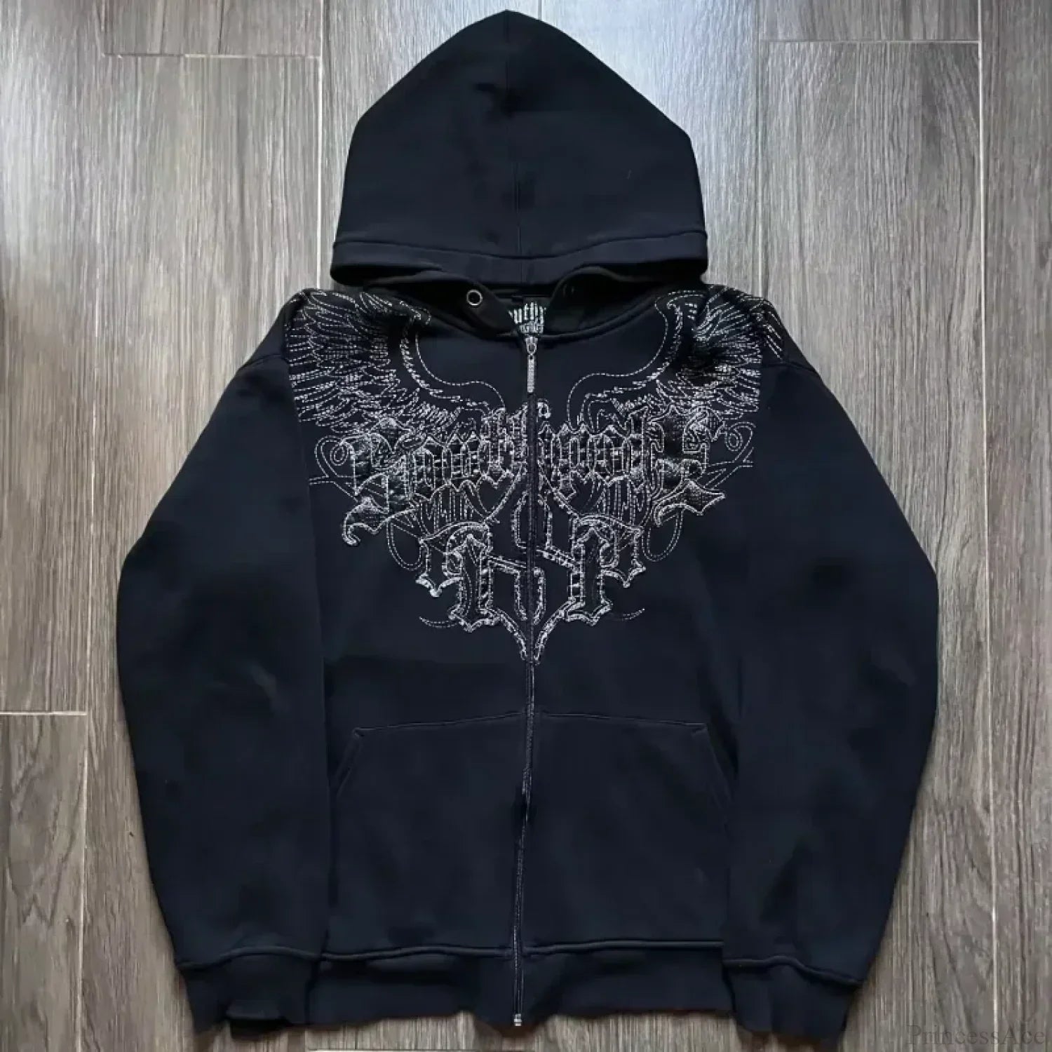 Affliction Gothic Skull Zipper Hoodie black 2 / S