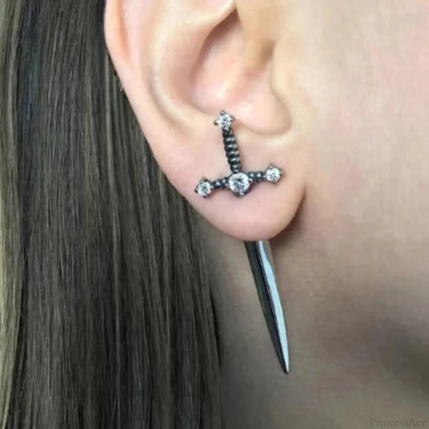 Antique Dim Punk Gothic Blade Dagger Earring color6