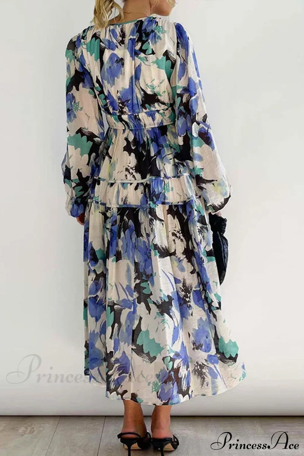 Autumn Long Sleeved Pleated Maxi Dress Boho