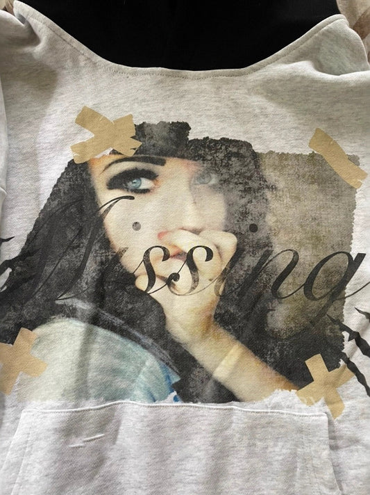 Vintage Colorblock Print Hoodie