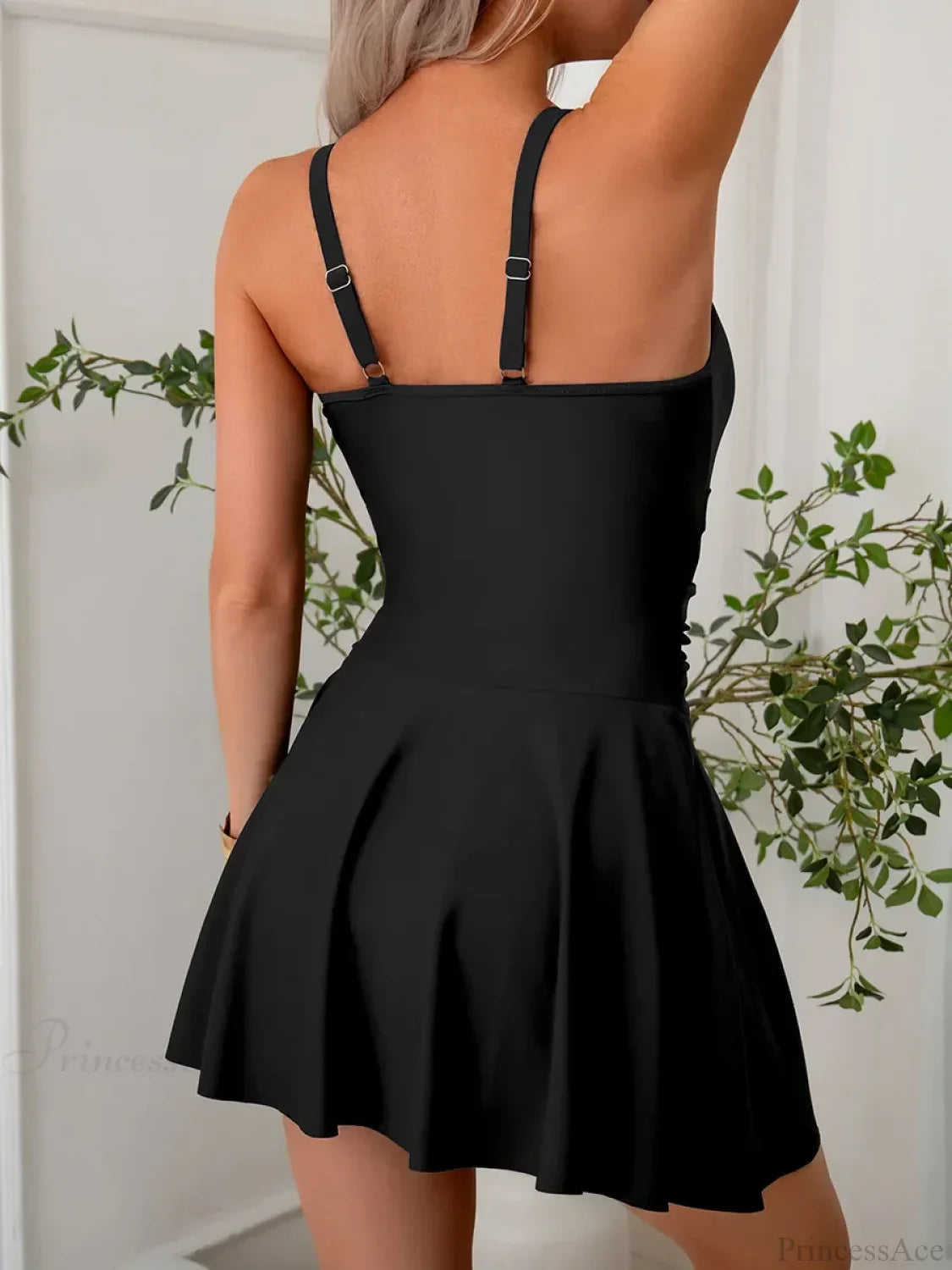 Black Mesh Patchwork One Piece Swimsuit onepiece-250223