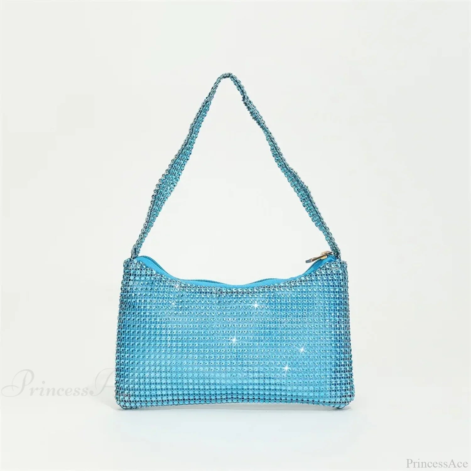 Bling Rhinestone Evening Purse Diamond Shoulder Wedding Party Clutch Lake Blue clutchbag-250126
