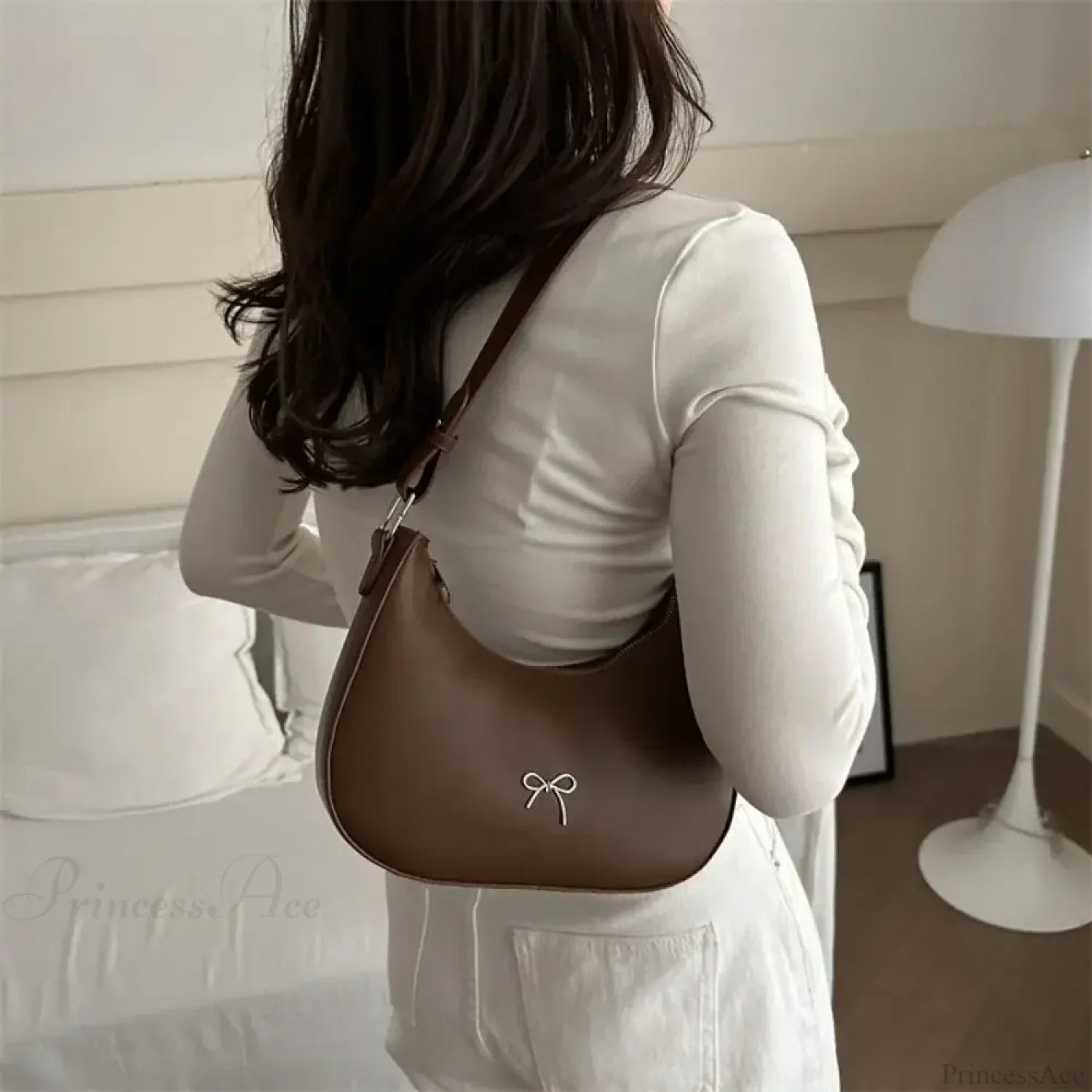 Bowknot Solid PU Leather Shoulder Bag shoulder-250126