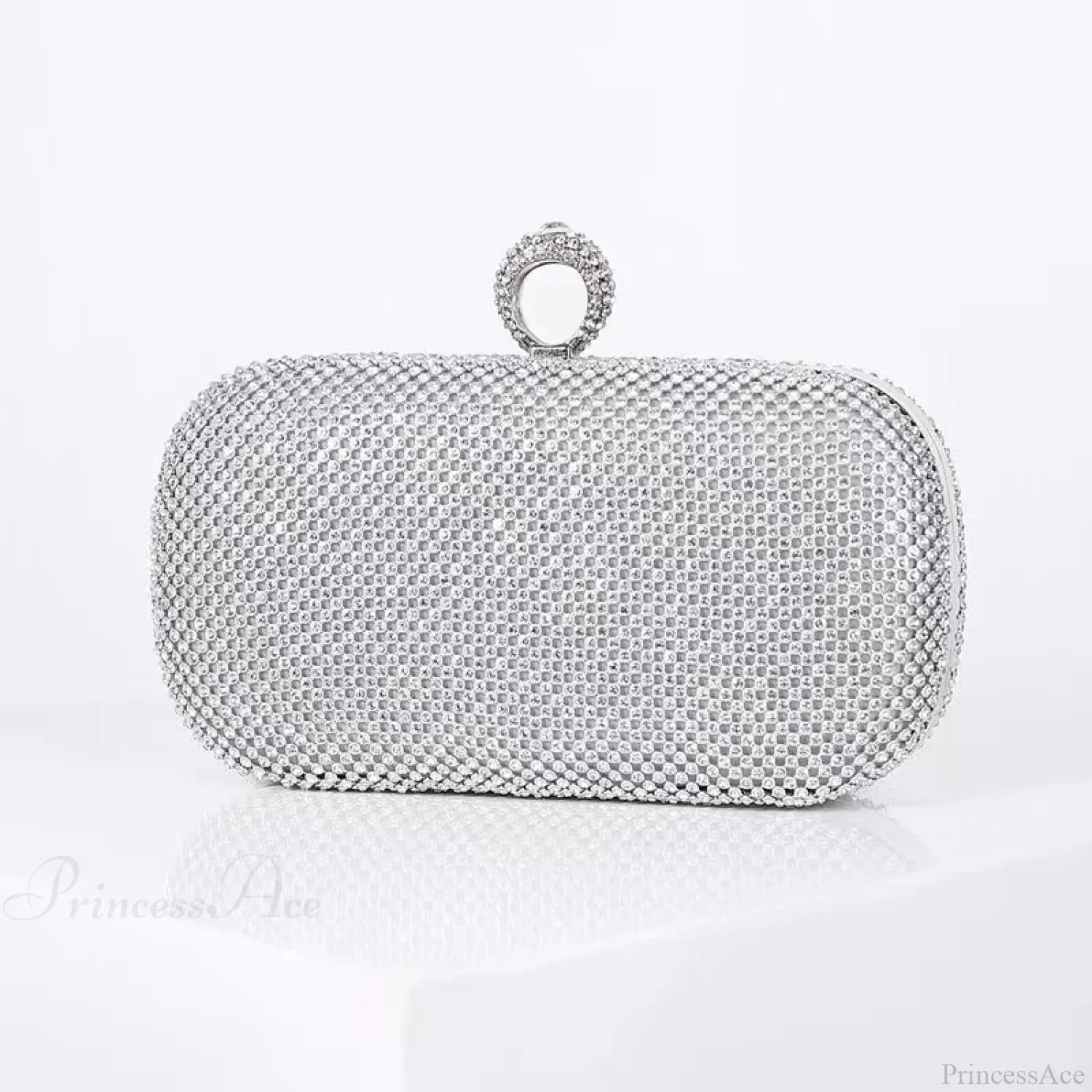 Bridal Crystal Gold Evening Clutch Wristlet M / Silver wristlet-250126