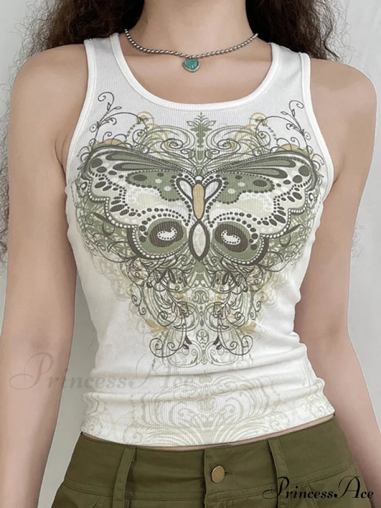 Butterfly Charm Graceful Silver Bandeau Top Tank Tops&Camis