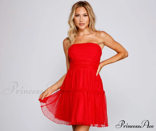 Cecilla Formal Pleated Tulle Party Dress - Lady Occasions