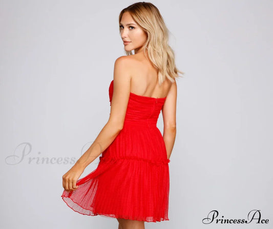 Cecilla Formal Pleated Charming Tulle Party Dress S.o. Short Dresses
