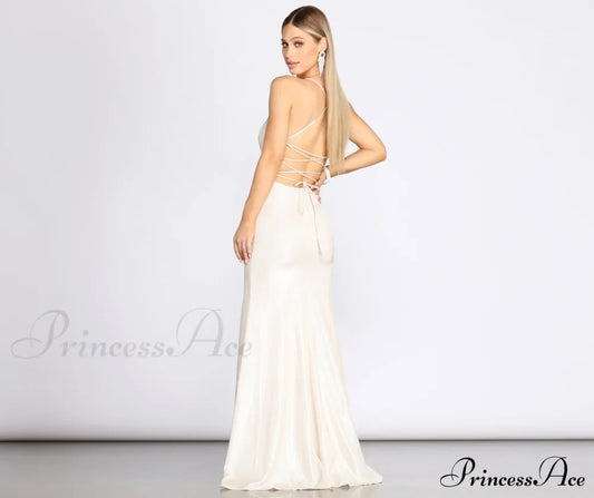 Char Formal Stylish Lattice Glitter Dress S.o. Long Dresses